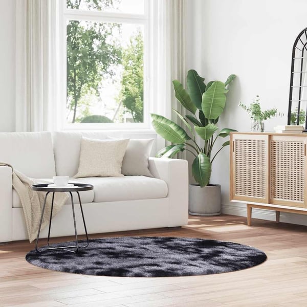 vidaXL Ryamatta med lång lugg NAVARRA mörkgrå 160x160 cm polyester