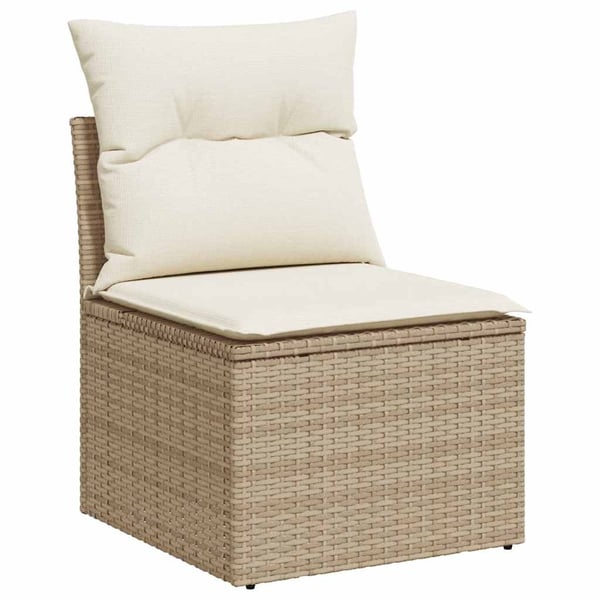 vidaXL sofasæt til haven 9 dele med hynder polyrattan akacietræ beige