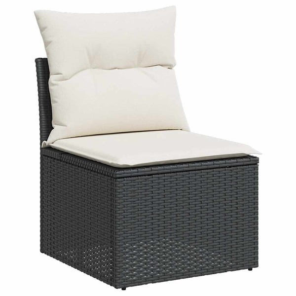 vidaXL sofasæt til haven 7 dele med hynder polyrattan akacietræ sort