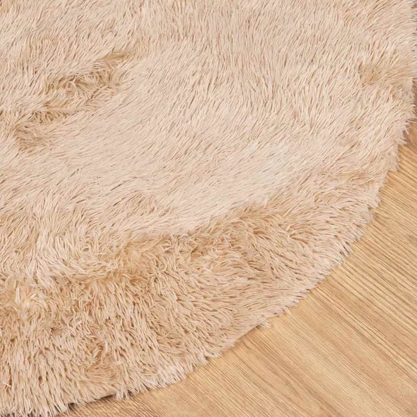 vidaXL Flossteppe med lang luv NAVARRA beige 100x100 cm polyester