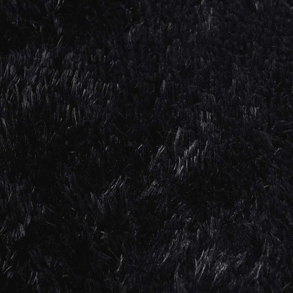 vidaXL Flossteppe med lang luv NAVARRA svart 100x100 cm polyester