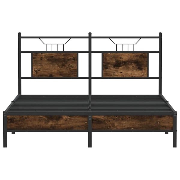 vidaXL Sengeramme uten madrass røkt eik 140x190 cm konstruert tre