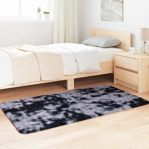 vidaXL shaggy gulvtæppe NAVARRA 80x150 cm høje luv polyester mørkegrå