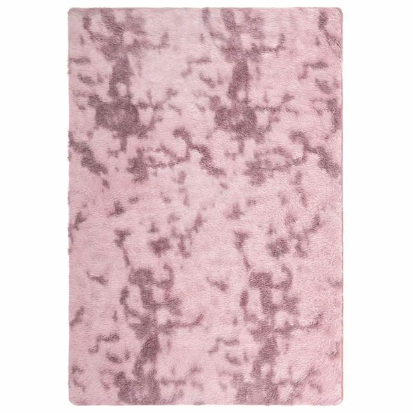 vidaXL shaggy gulvtæppe NAVARRA 200x290 cm høje luv støvet rosa