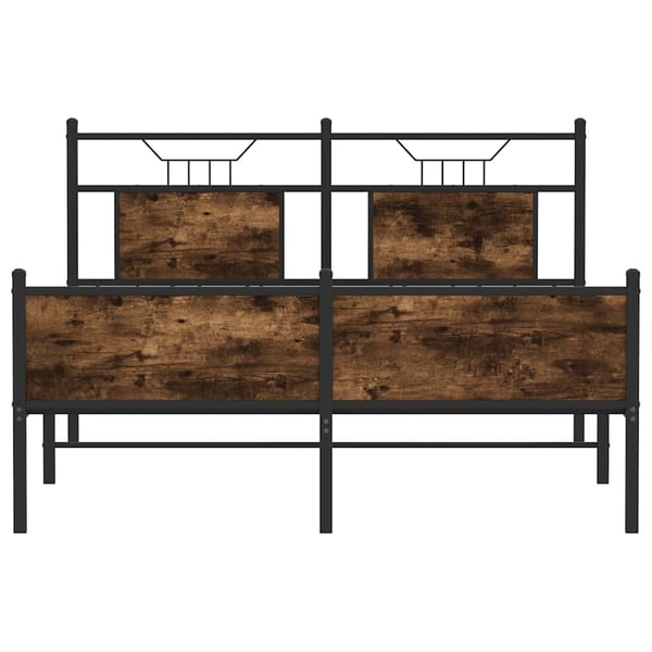 vidaXL Sengeramme uten madrass røkt eik 150x200 cm konstruert tre