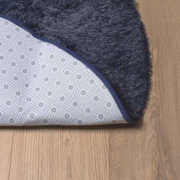 vidaXL shaggy gulvtæppe NAVARRA 200x200cm høje luv polyester marineblå