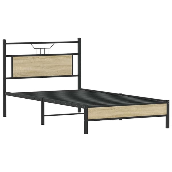 vidaXL sengeramme uden madras 107x203 cm konstrueret træ sonoma-eg