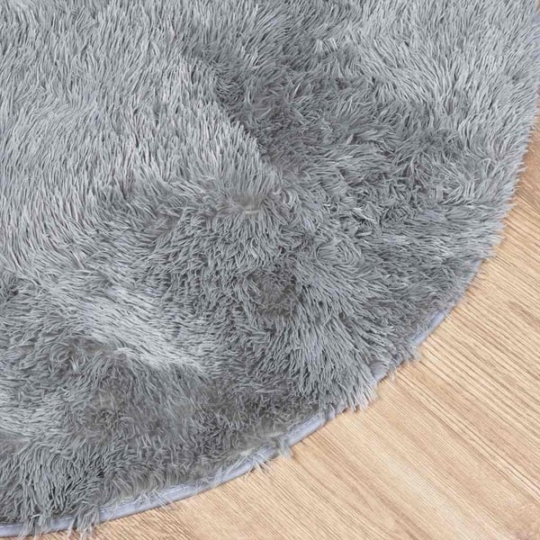 vidaXL Flossteppe med lang luv NAVARRA sølvgrå 240x240 cm polyester