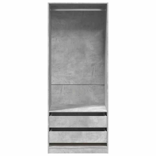 vidaXL Garderobe betonggrå 80x50x200 cm konstruert tre
