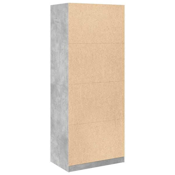 vidaXL Garderobe betonggrå 80x50x200 cm konstruert tre