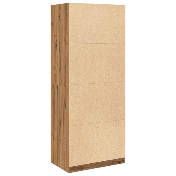 vidaXL Garderobe artisan eik 80x50x200 cm konstruert tre