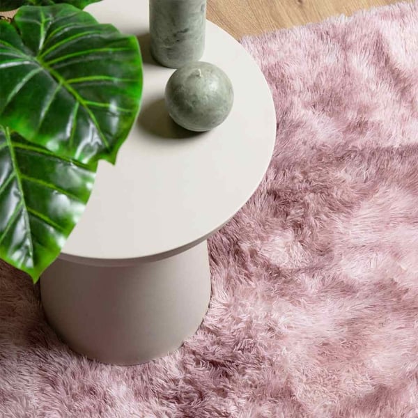 vidaXL Flossteppe med lang luv NAVARRA støvet rosa 160x160cm polyester