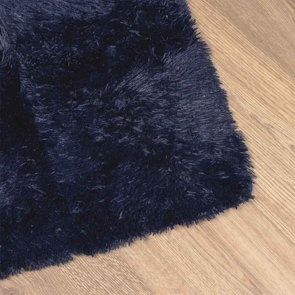 vidaXL Flossteppe med lang luv NAVARRA marine 80x150 cm polyester