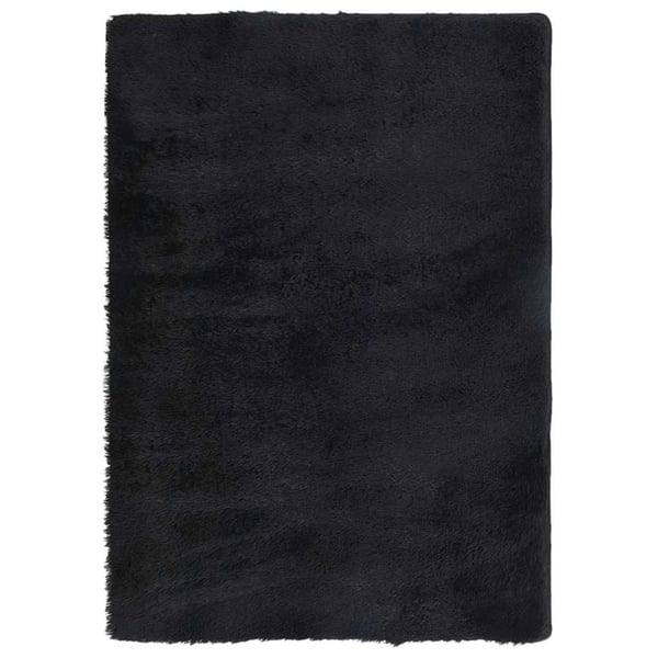 vidaXL Flossteppe med lang luv NAVARRA svart 120x170 cm polyester