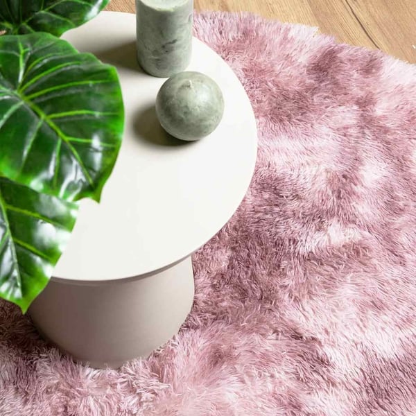 vidaXL Flossteppe med lang luv NAVARRA støvet rosa 200x200cm polyester