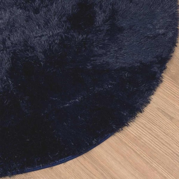 vidaXL Flossteppe med lang luv NAVARRA marine 160x160 cm polyester