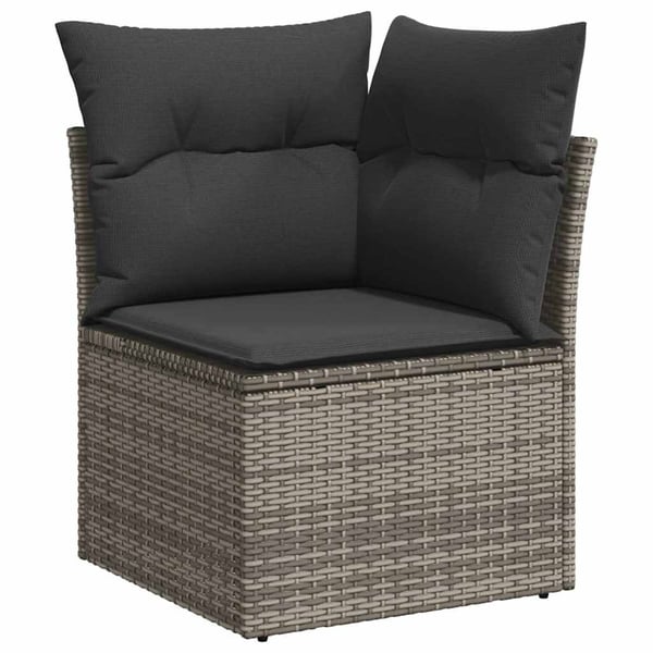 vidaXL sofasæt til haven 6 dele med hynder polyrattan akacietræ grå