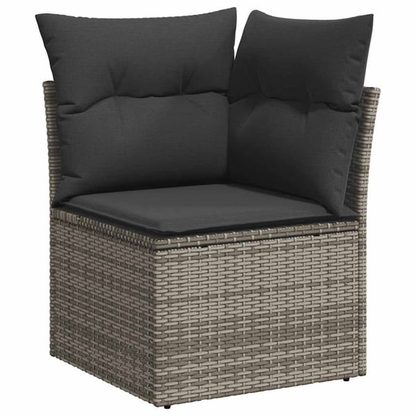 vidaXL sofasæt til haven 10 dele med hynder polyrattan akacietræ grå