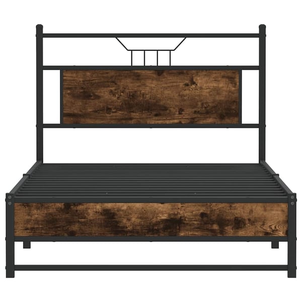 vidaXL sengeramme uden madras 107x203 cm konstrueret træ røget eg