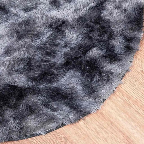 vidaXL Flossteppe med lang luv NAVARRA mørkegrå 100x100 cm polyester