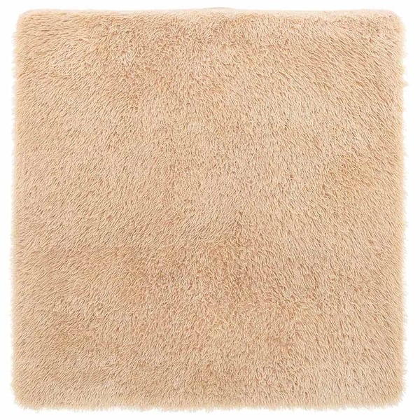 vidaXL shaggy gulvtæppe NAVARRA 240x240 cm høje luv polyester beige