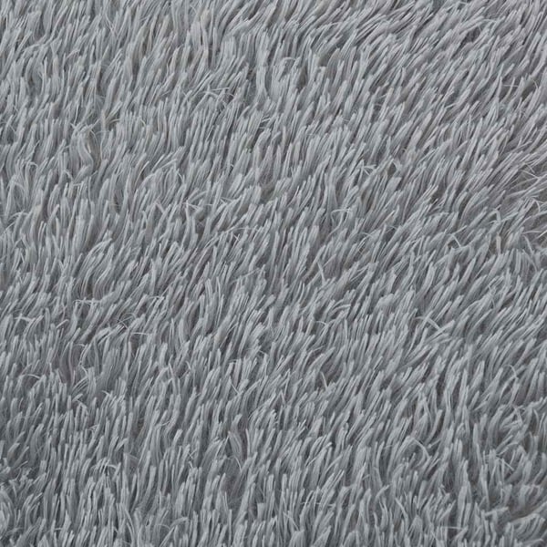 vidaXL Flossteppe med lang luv NAVARRA sølvgrå 120x120 cm polyester