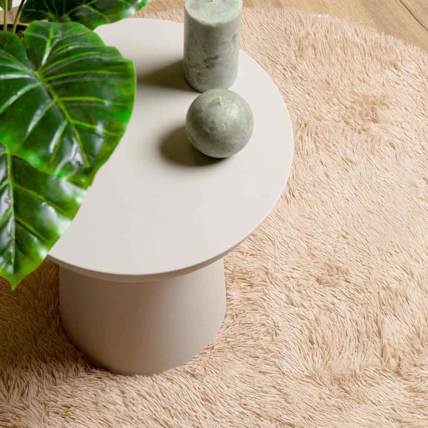 vidaXL Flossteppe med lang luv NAVARRA beige 240x240 cm polyester