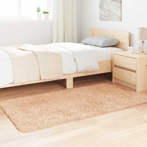vidaXL Flossteppe med lang luv NAVARRA beige 80x150 cm polyester