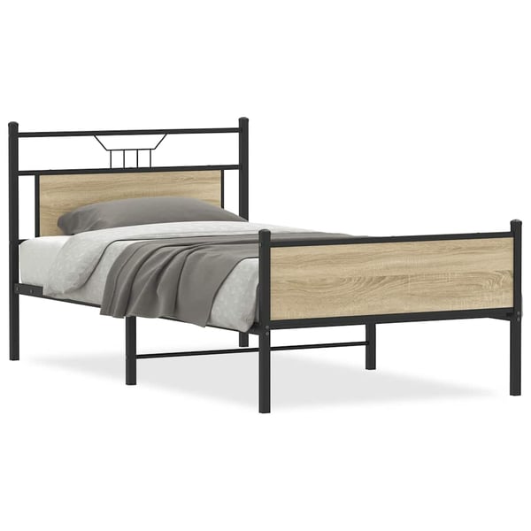vidaXL Sengeramme uten madrass sonoma eik 107x203 cm konstruert tre