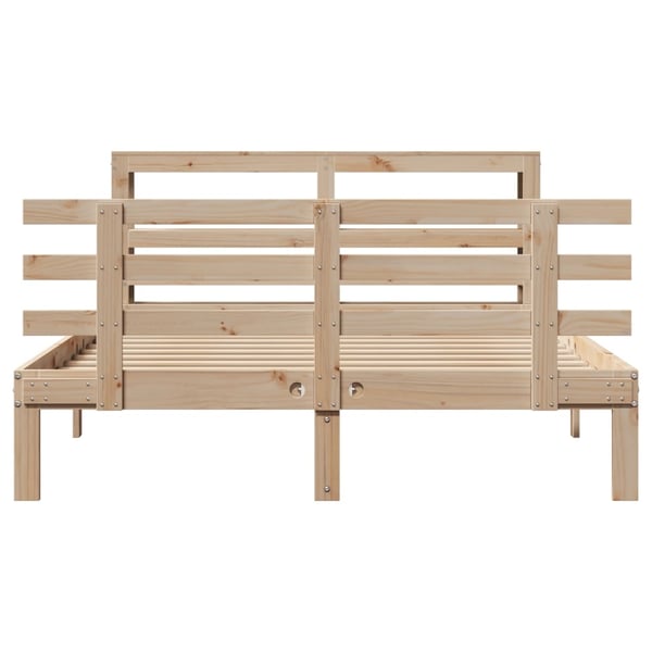 vidaXL Sengeramme med hodegavl 140x200 cm heltre furu