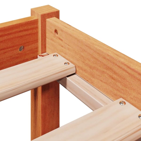 vidaXL Sengeramme med hodegavl voksbrun 135x190 cm heltre furu