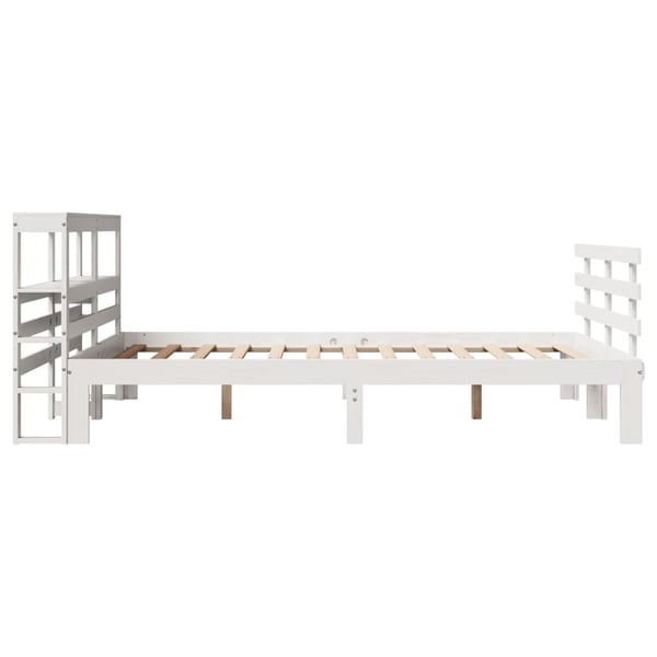 vidaXL Sengeramme med hodegavl hvit 140x200 cm heltre furu