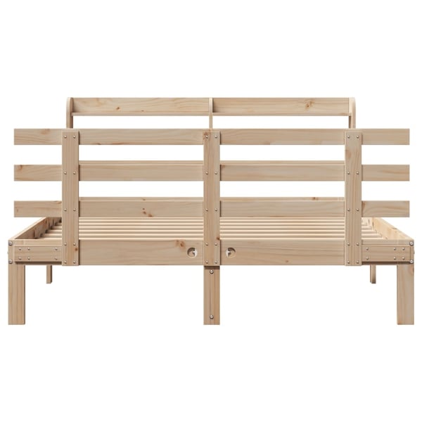 vidaXL sengeramme med sengegavl 140x190 cm massivt fyrretræ