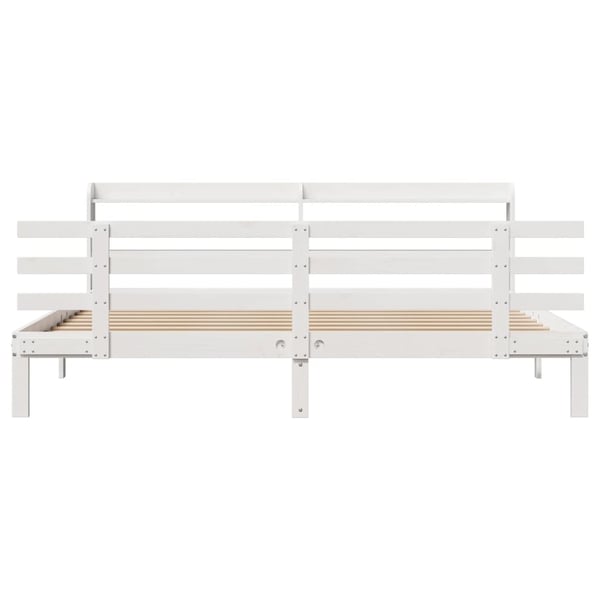 vidaXL Sengeramme med hodegavl hvit 180x200 cm heltre furu