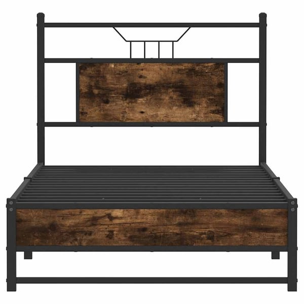 vidaXL Sengeramme uten madrass røkt eik 75x190 cm konstruert tre