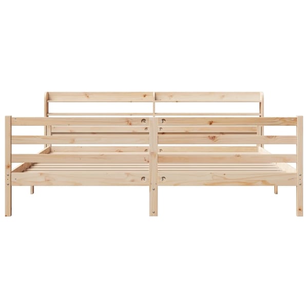 vidaXL Sengeramme med hodegavl 200x200 cm heltre furu