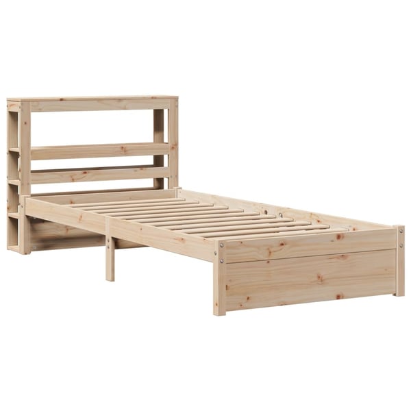 vidaXL Sengeramme med hodegavl 75x190 cm heltre furu