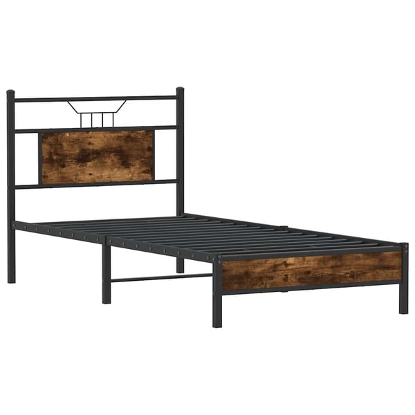 vidaXL Sengeramme uten madrass røkt eik 80x200 cm konstruert tre