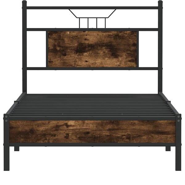 vidaXL Sengeramme uten madrass røkt eik 80x200 cm konstruert tre
