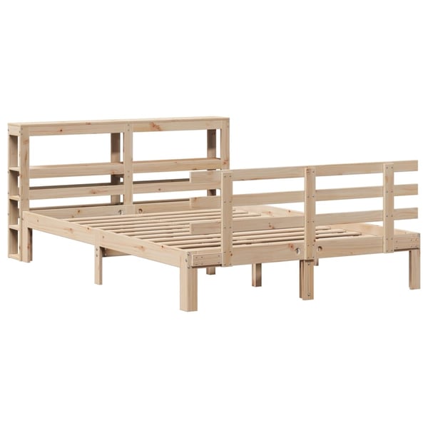 vidaXL Sengeramme med hodegavl 160x200 cm heltre furu