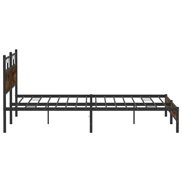 vidaXL Sengeramme i metall uten madrass røkt eik 193x201 cm