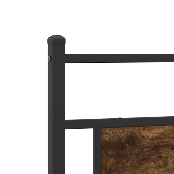 vidaXL Sengeramme i metall uten madrass røkt eik 193x201 cm