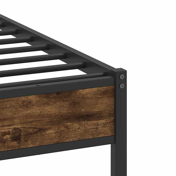 vidaXL sengeramme 100x190 cm uden madras konstrueret træ røget eg