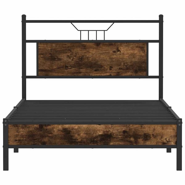 vidaXL sengeramme 100x190 cm uden madras konstrueret træ røget eg