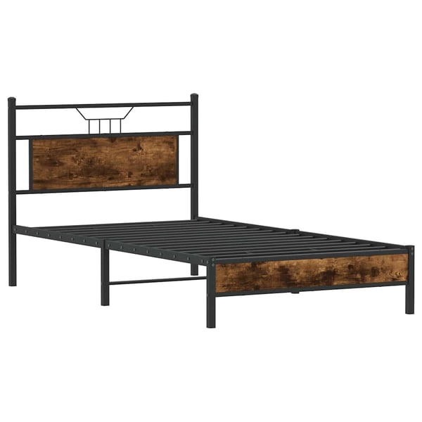 vidaXL Sengeramme uten madrass røkt eik 100x200 cm konstruert tre