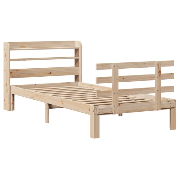 vidaXL Sengeramme med hodegavl 100x200 cm heltre furu