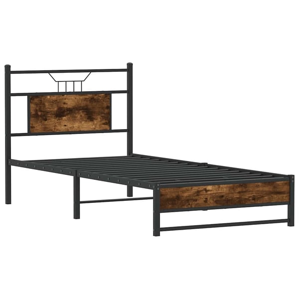 vidaXL sengeramme 80x200 cm uden madras konstrueret træ røget eg