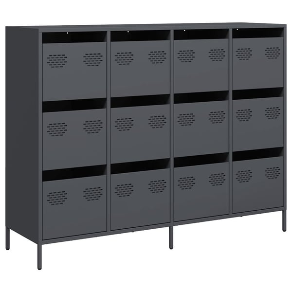vidaXL Skjenk antrasitt 135x39x103,5 cm kaldvalset stål