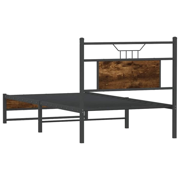 vidaXL Sengeramme uten madrass røkt eik 90x200 cm konstruert tre