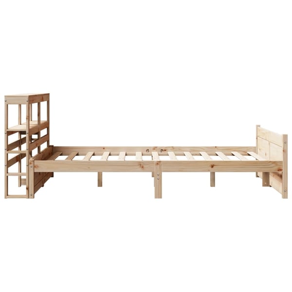 vidaXL Sengeramme med hodegavl 140x200 cm heltre furu